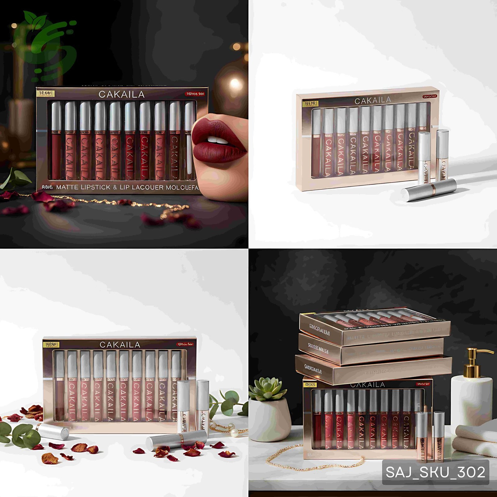 CAKAILA 10 Pcs Matte & Lip Lacquer Moisturizing Set