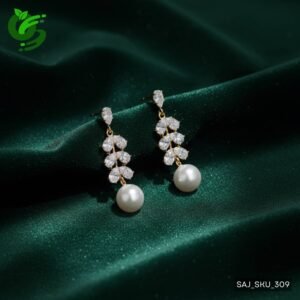 Elegant Pearl Drop Crystal Earrings for Women
